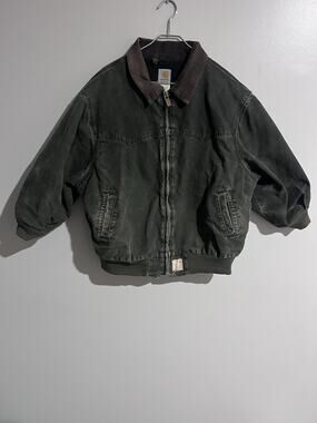 Y2K 2002 Carhartt Jacket Womens 2XL Green Bomber Canvas Collar Lined Quilted